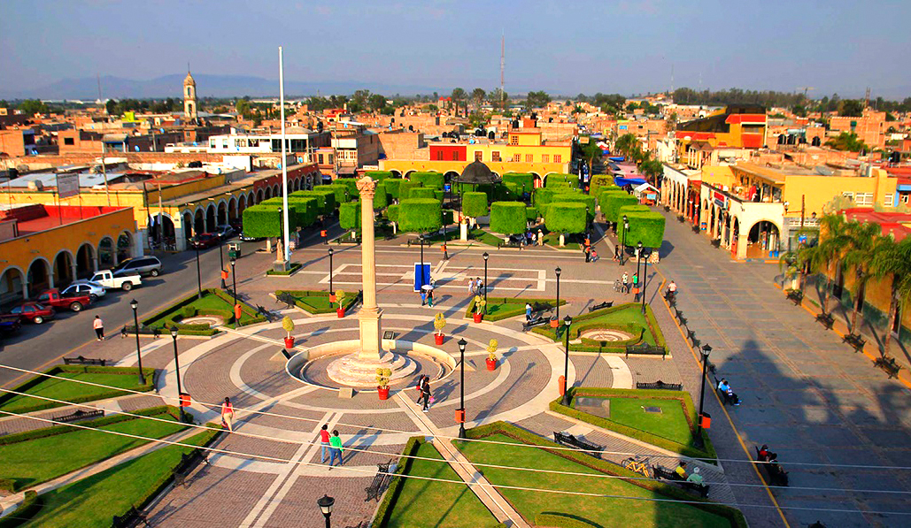 Town square in Manuel Doblado, Guanajuato
